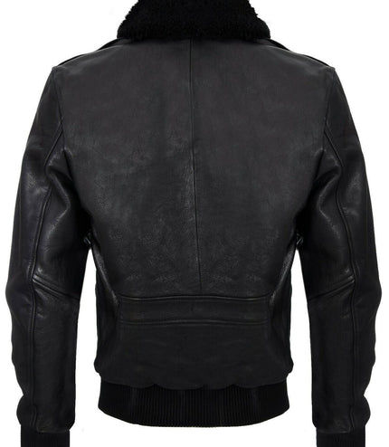 Mens Air Force A2 Cowhide Bomber Jacket-Montreal - Black