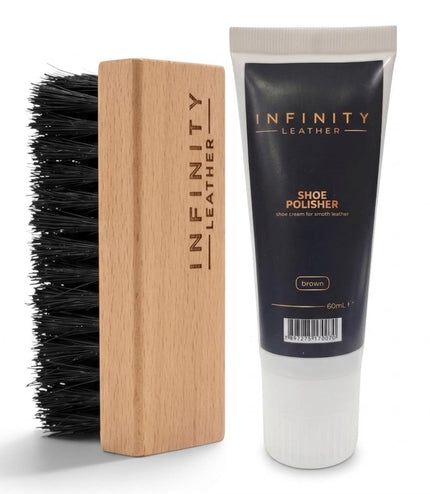 Shoe Polish & Nylon Brush Shoe Polish Set - Brown