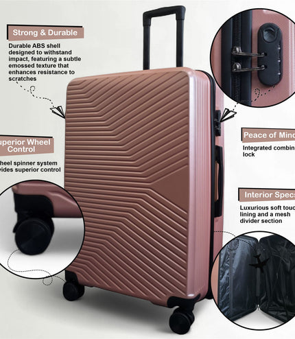 Junee Medium Hard Shell Suitcase in Rose Gold