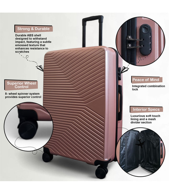 Junee Medium Hard Shell Suitcase in Rose Gold