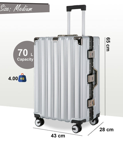 Airdrie Medium Hard Shell Suitcase in Silver