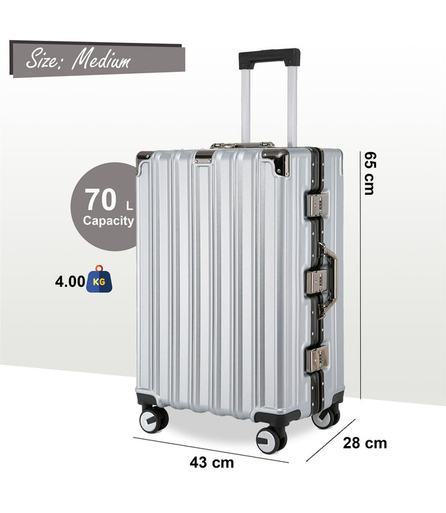 Airdrie Medium Hard Shell Suitcase in Silver