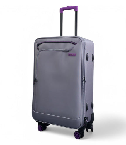 Handa Medium Soft Shell Suitcase in Grey