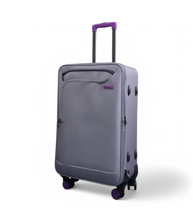 Handa Medium Soft Shell Suitcase in Grey
