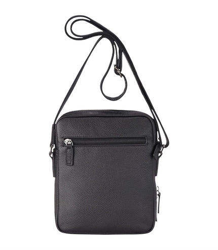 Genuine Leather Black Vintage Messenger Crossbody Travel Bag - Hawthrone