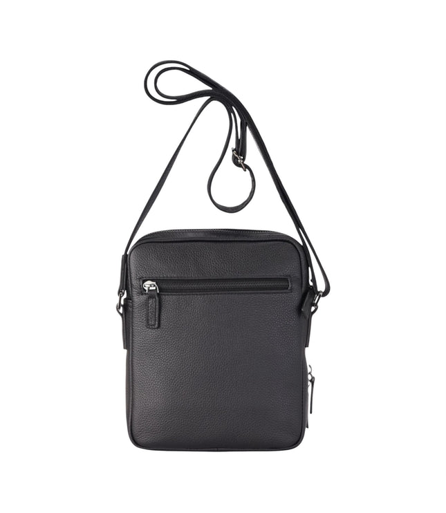 Genuine Leather Black Vintage Messenger Crossbody Travel Bag - Hawthrone