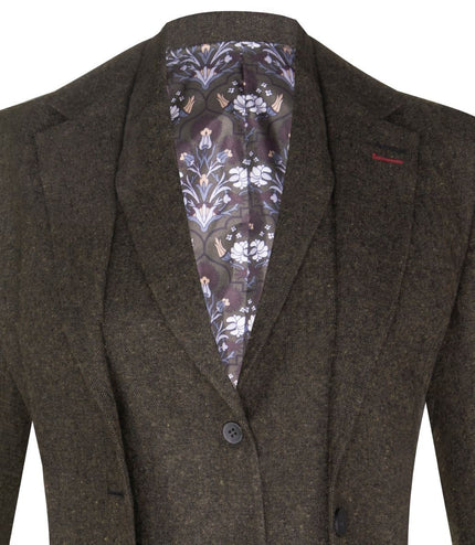 Womens 1920s Olive Green Wool Classic Retro Vintage Blazer