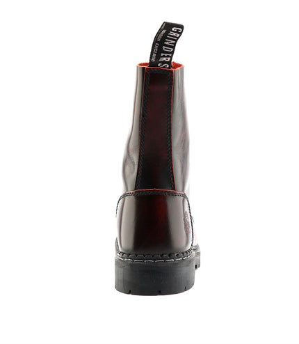 Grinders Unisex Wine Stag Acs Leather Steel Toe Cap Lace Up Boots