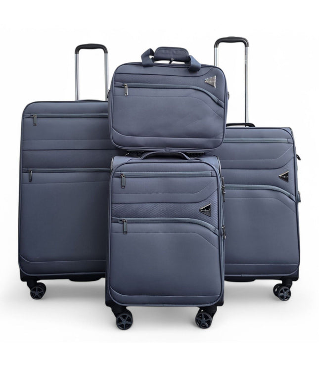 Corby Set of 4 Soft Shell Suitcase in Grey
