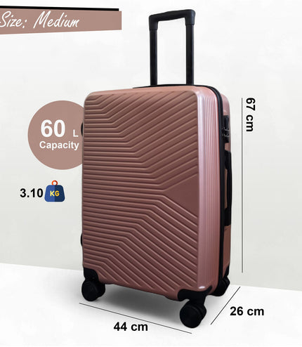Junee Medium Hard Shell Suitcase in Rose Gold
