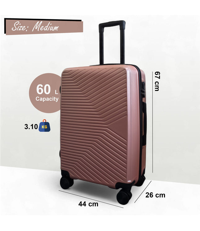 Junee Medium Hard Shell Suitcase in Rose Gold