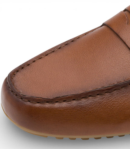Tamaris Mens Brown Leather Moccasin Loafers Casual Shoes