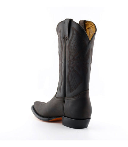 Grinders Mens Brown Cowboy Leather Boots - Louisiana
