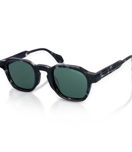 De-Gamme Black Geometric Frame Square Polarized Sunglasses - Saint Marlo