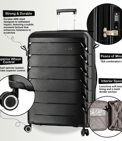 Cleckheaton Set of 3 Hard Shell Suitcase in Black