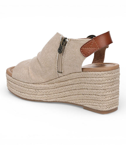 Blowfish Malibu Womens Brown Beige Wedge Slingbacks Heel Sandals - Amira
