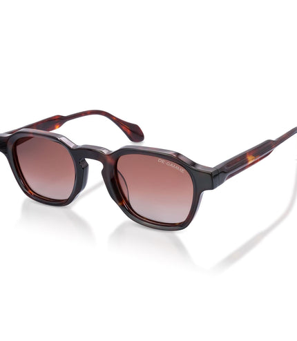 De-Gamme Red Geometric Frame Square Polarized Sunglasses - Saint Marlo
