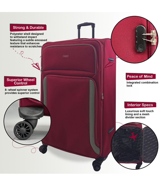 Arundel Medium Soft Shell Suitcase in Burgundy