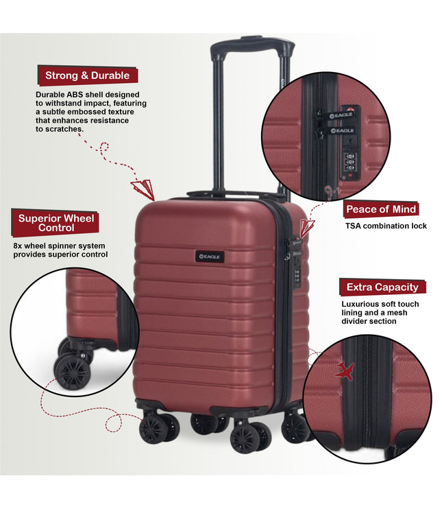 Koga Underseat Hard Shell Suitcase in Burgundy