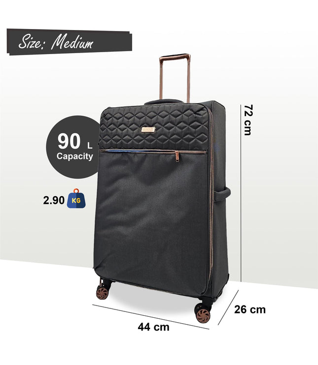 Bexley Medium Soft Shell Suitcase in Grey