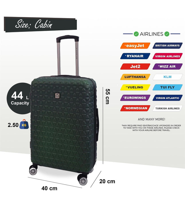 Adlington Cabin Hard Shell Suitcase in Green