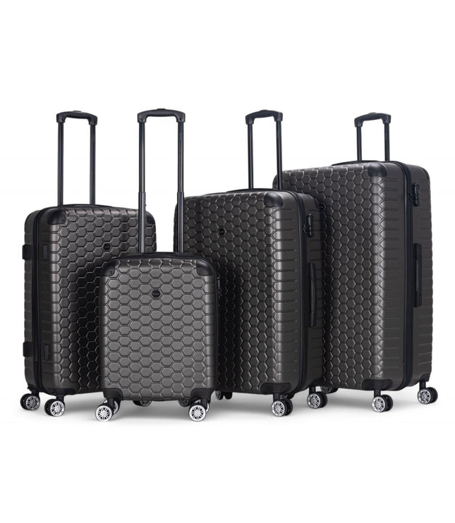 Noda Set of 4 Hard Shell Suitcase in Charcoal
