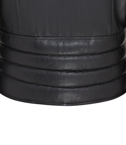 Mens Cowhide Leather Brando Biker Jacket - Garland - Black