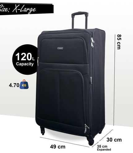 Tahara X-Large Soft Shell Suitcase in Black