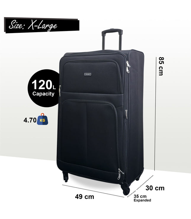 Tahara X-Large Soft Shell Suitcase in Black