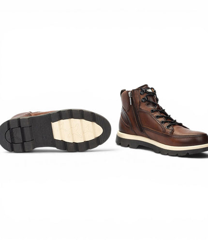 Pikolinos Men's Brown Leather Lace-Up Ankle Boots - Vigo