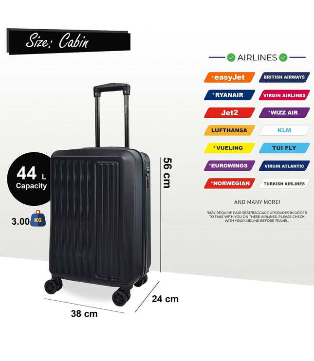 Croydon Cabin Hard Shell Suitcase in Black