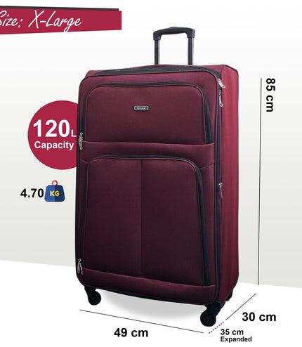 Tahara X-Large Soft Shell Suitcase in Wine