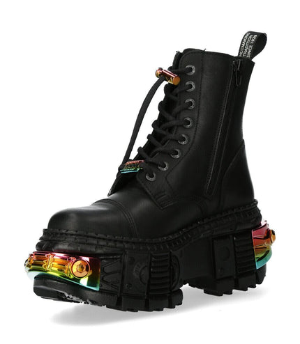 New Rock Black Platform Leather Boots-WALL83CCt-S8