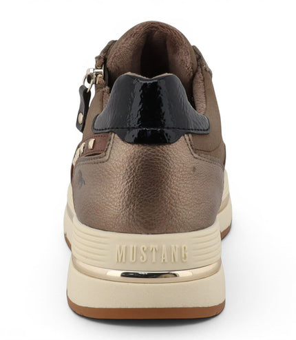 Mustang Women's Brown Lace-Up Trainers Platform Sneakers - M0332001