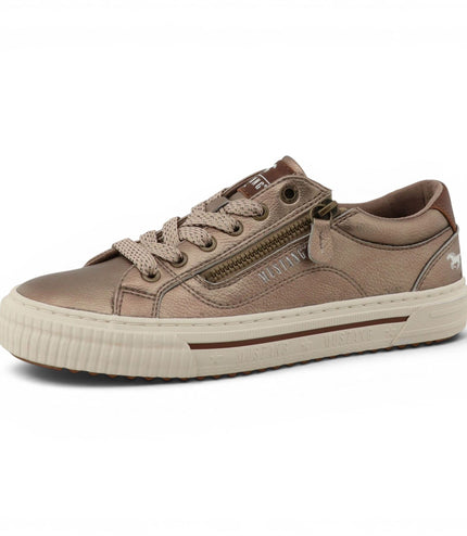 Mustang Women's Golden Faux Leather Trainer Sneaker Casual Shoes - M0112011