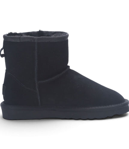 Women’s Black Genuine Sheepskin Real Fur Winter Ankle Boots - Frost