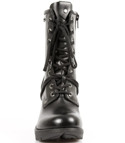 New Rock Ladies Black Leather Gothic Trail Boots - TR001-S1