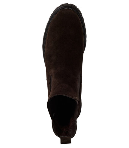 Tamaris Womens Mocca Brown Leather Classic High Chelsea Ankle Boots