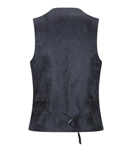 Boys 3 Piece Plain Black Classic Retro Suit