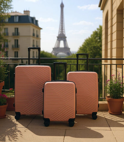 Junee Set of 3 Hard Shell Suitcase in Rose Gold