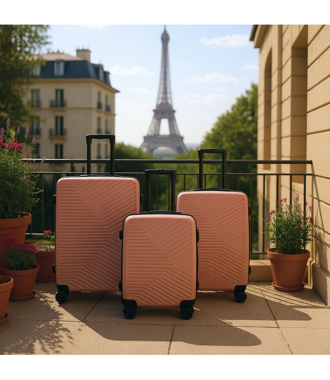 Junee Set of 3 Hard Shell Suitcase in Rose Gold