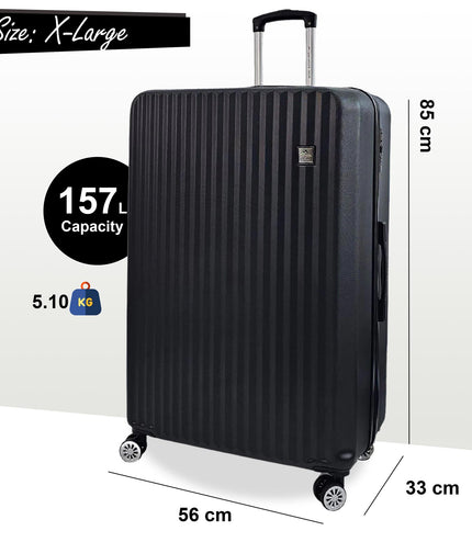 Alsager Extra Large Hard Shell Suitcase in Black