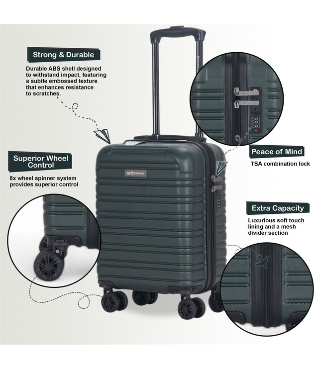 Koga Underseat Hard Shell Suitcase in Green