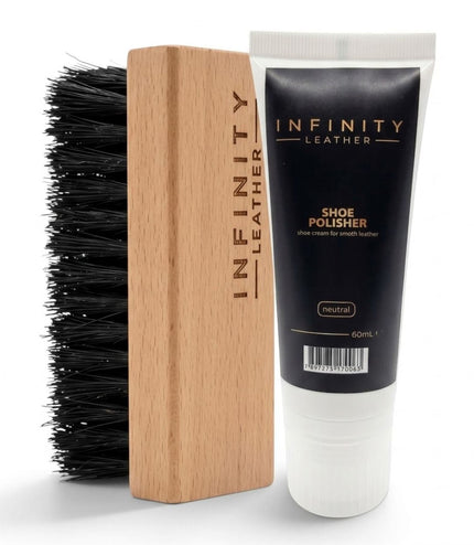 Shoe Polish & Nylon Brush Shoe Polish Set - Neutral
