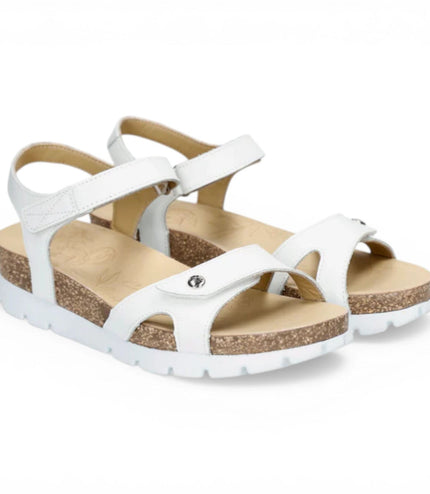 Panama Jack Women's Wedge White Leather Platform Sandals -  Sulia B1
