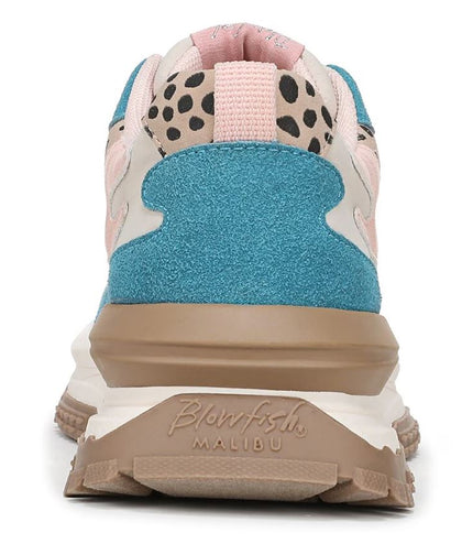 Blowfish Malibu Womens Pink Blue Retro Lace-Up Sneakers - Leo