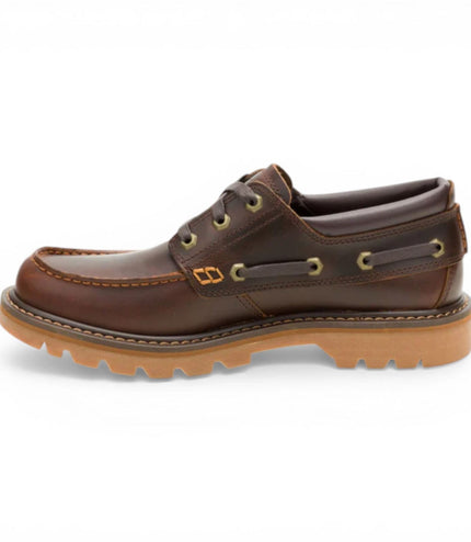 CAT (Caterpillar) Mens Tan Brown Leather Low-Cut Boots - Colorado Boat Lo
