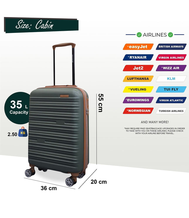 Armidale Cabin Hard Shell Suitcase in Green