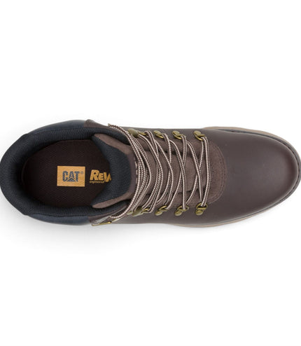 Caterpillar (CAT) Mens Dark Brown Leather Waterproof Lace Up Boots - Pursue Hiker
