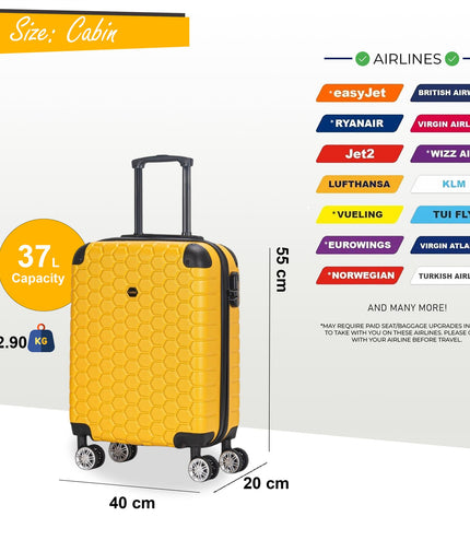 Noda Cabin Hard Shell Suitcase in Yellow
